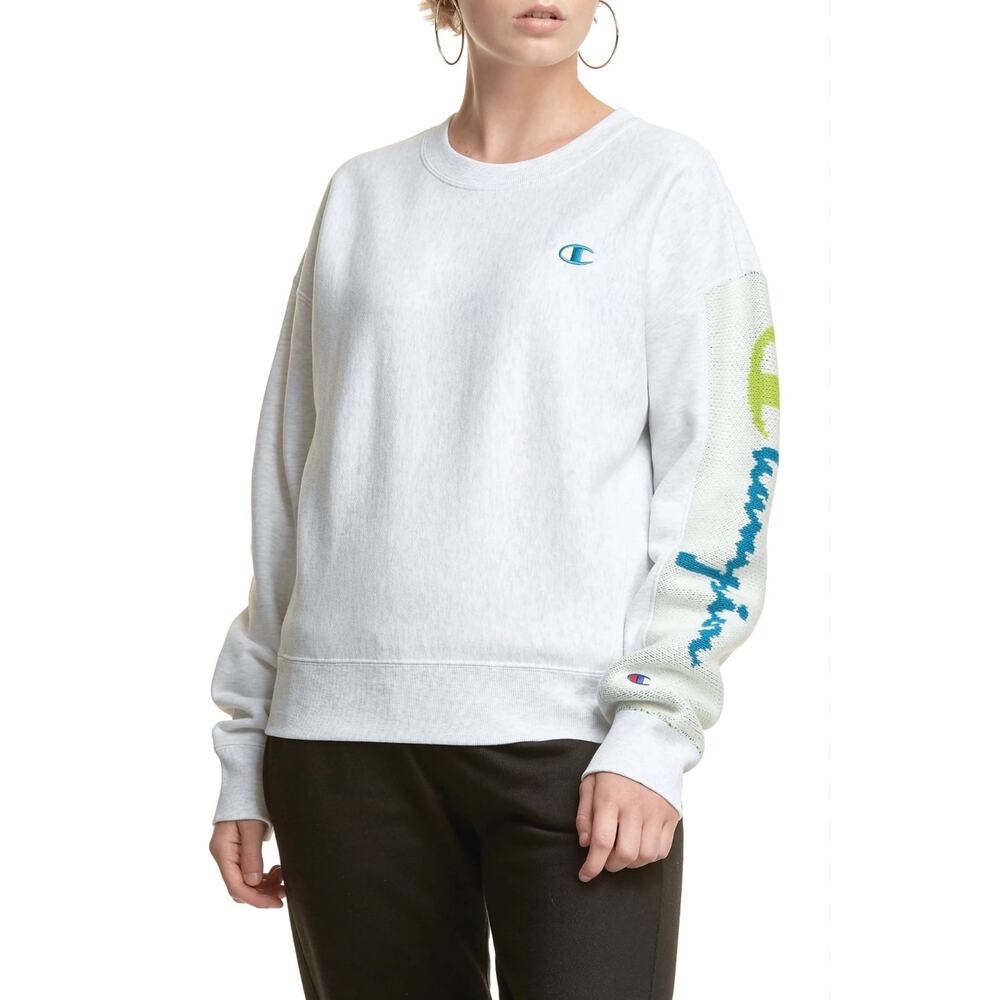 Champion Reverse Weave Crewneck Sweatshirt Gray Size Small